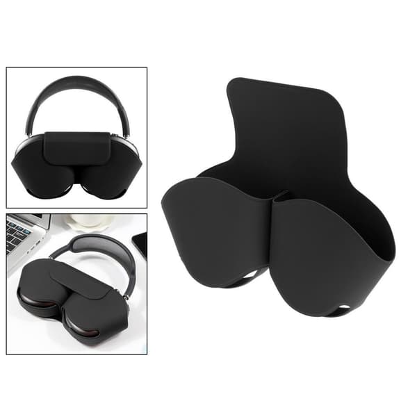 Silikonfodral för AirPods Max, svart, stötsäkert dammtätt skyddsfodral