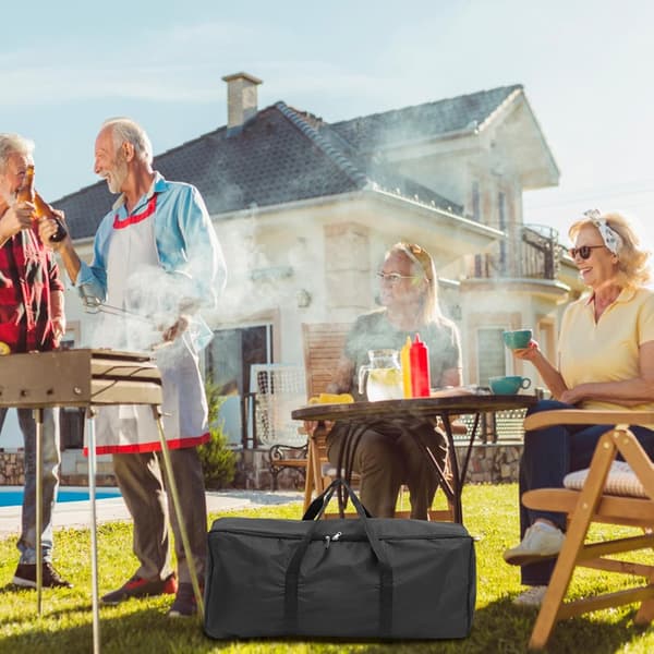Bærbar Churrasco-taske, høj kapacitet sort, til grillredskaber og tilbehør
