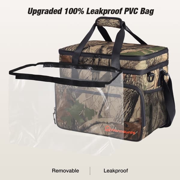 Isolerad kylväska 48 burkar, 2-i-1 med läckagesäker foder, camping vandring picknick strand Camouflage_48 Cans