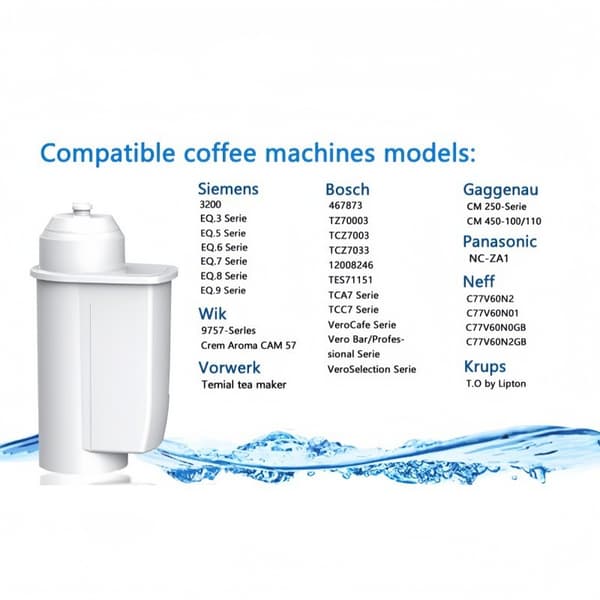 Kaffemaskin Vattenfilterpatron Kompatibel med Siemens Eq.5 Eq.6, Vit, 1-pack, Kol White (1 piece)