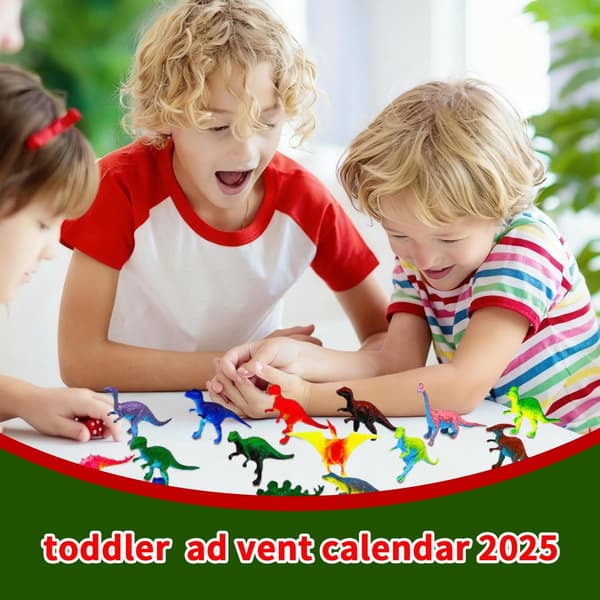 Dinosaur Julekalender, 24-dagers nedtelling til jul, realistisk figur, barn småbarn