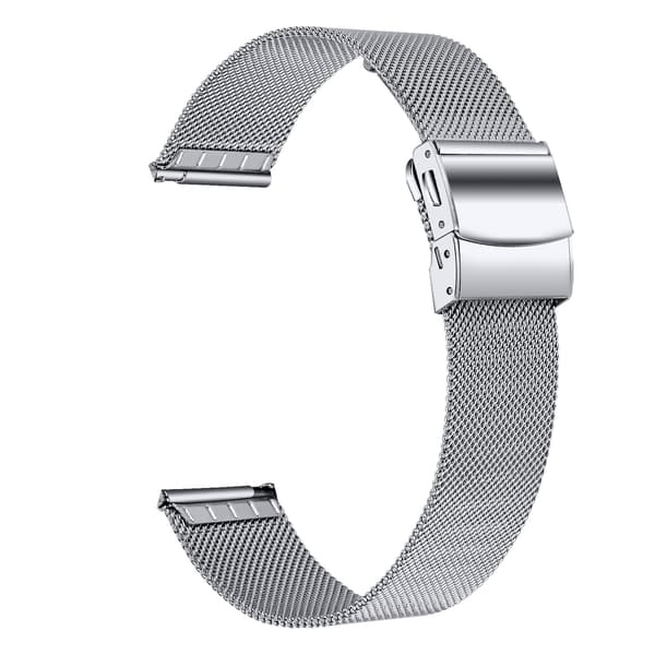 Urrem i rustfrit stål 20 mm sølv, kompatibel med Huawei Watch 2, Garmin Vivoactive 3