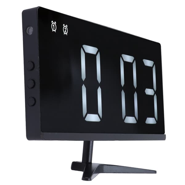 TV-formet vækkeur, LED-display, multifunktionelt spejlur til hjemmekontoret