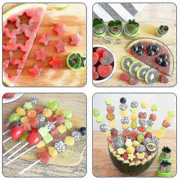 12-delade kakformar för frukt- och grönsaksformer, perfekta för barnsallader och snacks