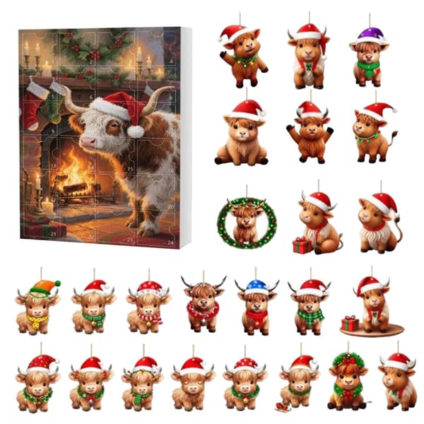 Julkalender 24-dagars 2D Akryl Nedräkning till Jul, Stil B