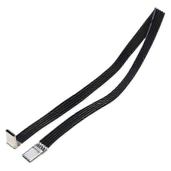 2025 Fleksibel USB-C-kabel 20W hurtiglading 480 Mbps dataoverføring 0.3m 1 bend 1 straight