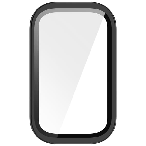 Etui og skærmbeskytter til Xiaomi Band 9 Active & Redmi Band 3, sort, PC + hærdet glas
