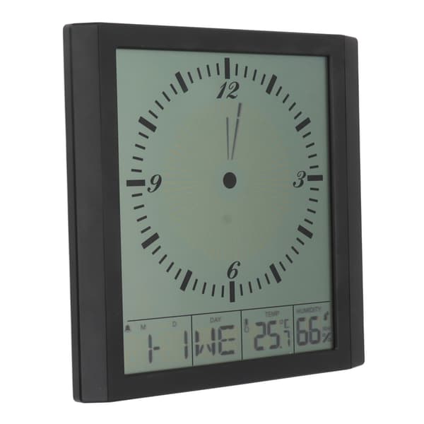 Vægmonteret digitalt ur 8,6 tommer, stort display, termometer hygrometer, multifunktion til soveværelse