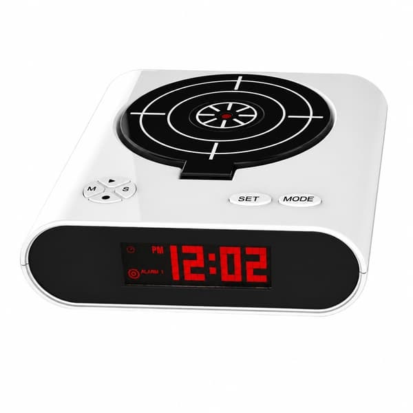 Interaktivt Skyde-Vækkeur med LED-Display, Digital Timer, Sjov Vækning for Børn og Voksne