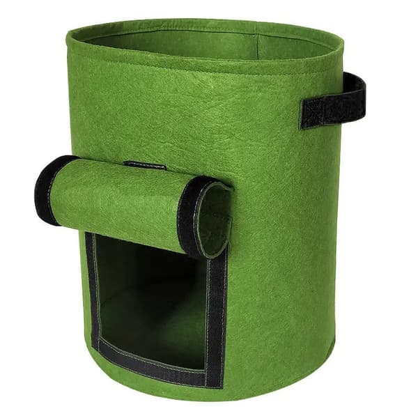 Filt Non-woven Växtodlingspåse Grönsaksodlingskruka för Potatis Tomatplantering pitch green-25L