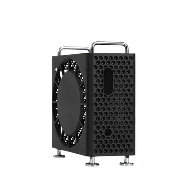 Beskyttelsesveske og stativ for Mac Mini M4 Pro, ABS, støtsikker, svart Black