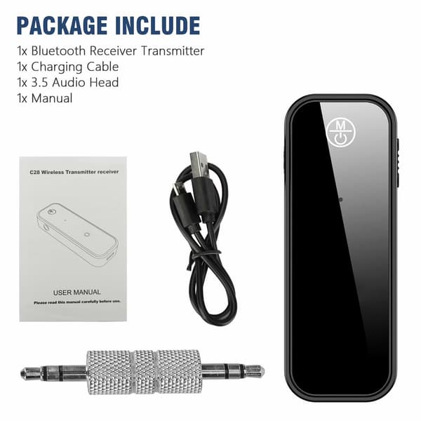 Trådløs Bluetooth 5.0-adapter, USB 3,5 mm-sender for TV, PC, hodetelefoner, hjemmestereo