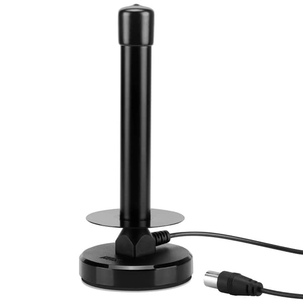 Sort Freeview HD Indendørs TV-antenne med Magnetisk Base og 1,5m Kabel til DVB-T DAB Digital Udsendelse
