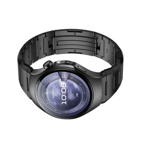 Urrem i rustfrit stål kompatibel med Huawei Watch 5, 22 mm erstatning, sort