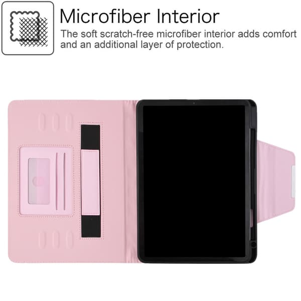 Etui til iPad Pro 11 2024, Hardware-spænde, Ternet læder, Smart tabletcover, Pink