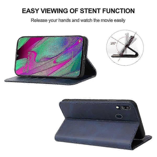 Magnetiskt läderfodral för Samsung Galaxy A40 Blue