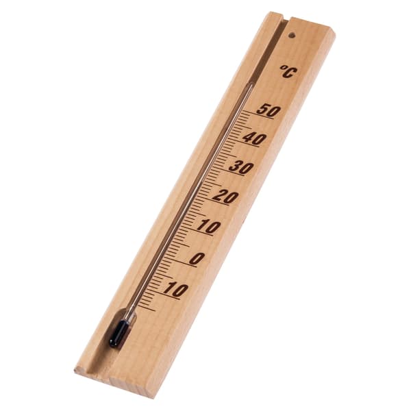Analogt romtermometer i tre, 20 cm, innendørs temperaturmåler