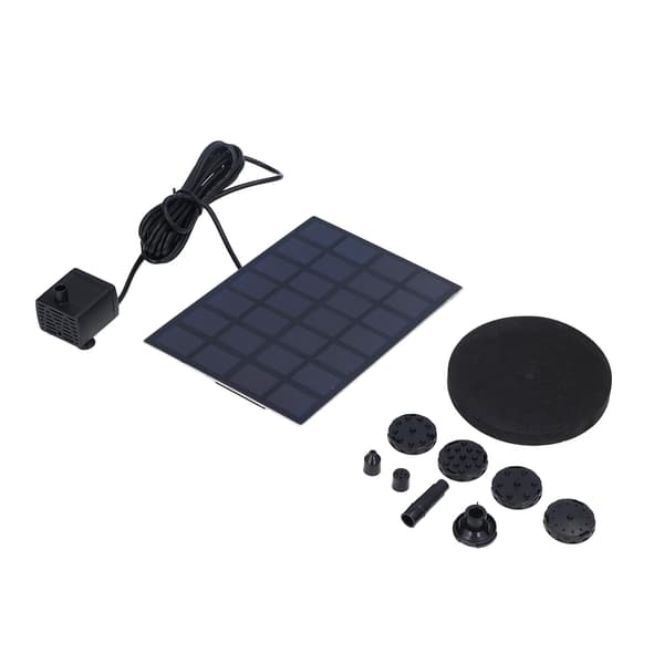 Soldrevet flydende springvand til fuglebad dam pool, 7V 2.5W, multifunktionel