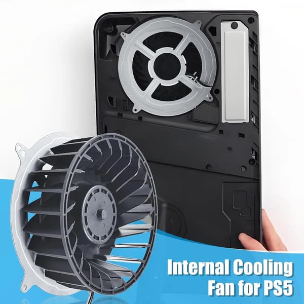 PS5 Intern Kjølevifte Erstatning 23-Blad - Svart ABS/Metall Konsoll Demodel for Effektiv Varmespredning