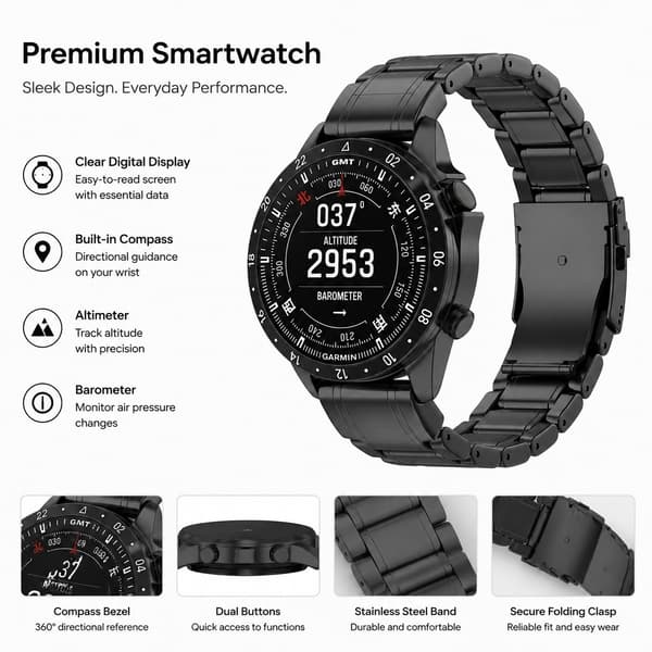 26 mm titanium urrem med quick release til Garmin Fenix 8, Fenix 7