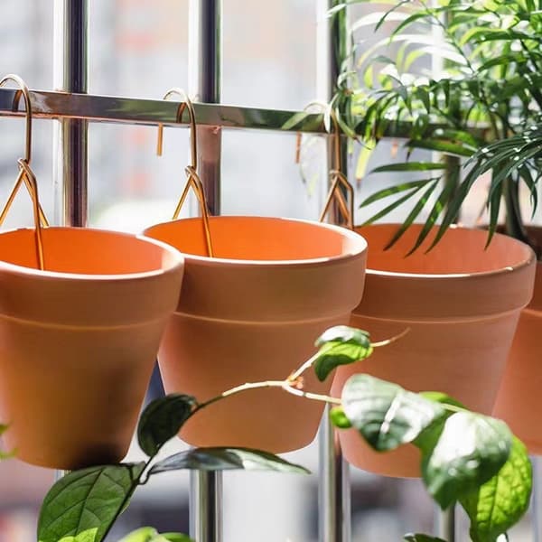 Hengekroker i rustfritt stål for blomsterpotter, kroker for hengende planter