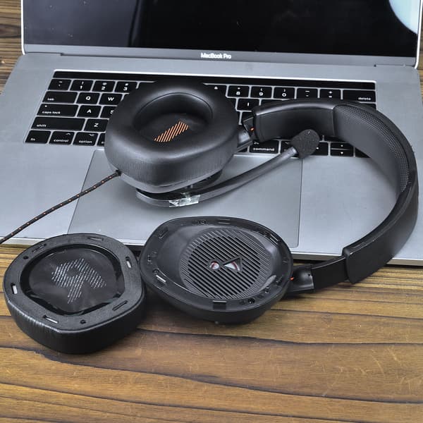 Erstatningsørepuder til JBL Quantum Q200 Q300, sort, PU-læder, skum med høj densitet