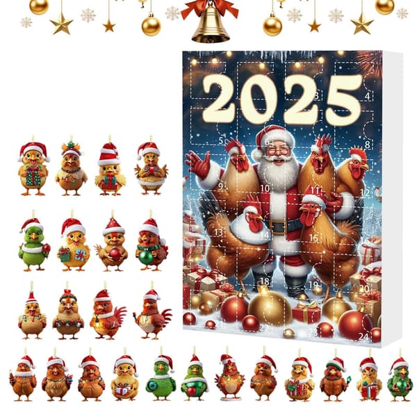Julepynt Adventskalender 24-dagers nedtelling, Dyreanheng, Stil G
