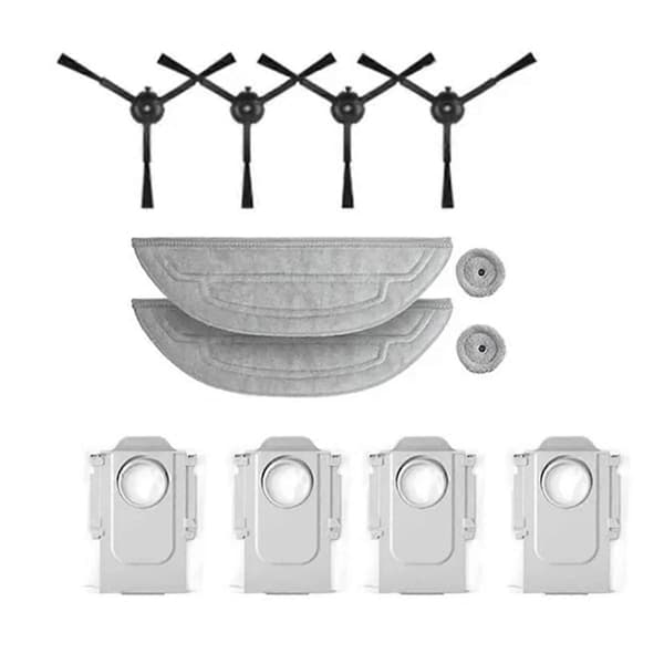 12 stk. reservedele til Roborock S8 MaxV Ultra/S8 Max robotstøvsuger, udskiftning af hovedsidebørste Mo