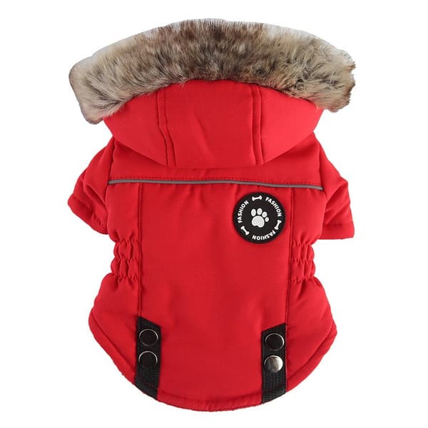 Hund Vinter Varm Dragkedja Jacka, Reflexsele Husdjursrock, Polyester