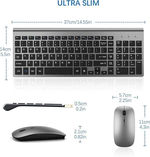 Ultra Slim Trådløst Tastatur og Mus Combo