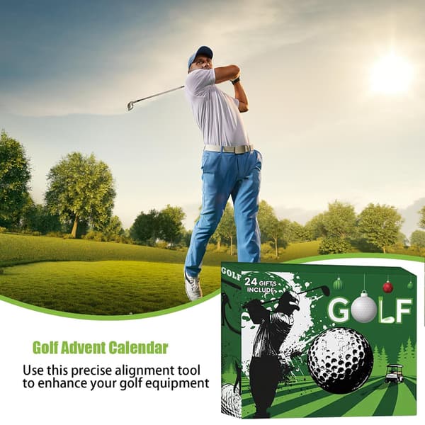 Golf Adventskalender Julnedräkning, Bollmarkörpresent för Golfare, ABS Metall