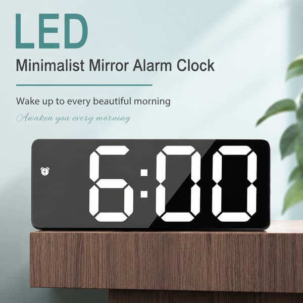 LED Elektronisk Vekkerklokke, Plast, Batteri- og Plug-In Dobbel Bruk, Enkel Stil Rectangular black orange lantern