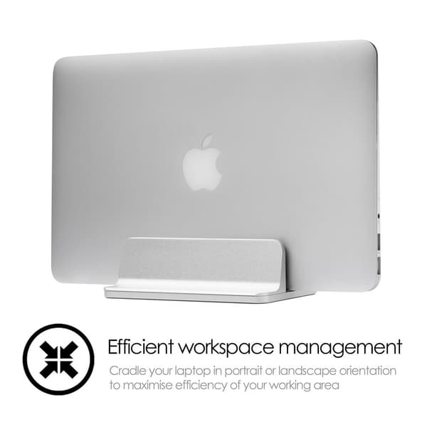 Justerbar bærbar computerstander i aluminium til Mac Ultrabooks, sølv, ergonomisk skrivebordsmontering