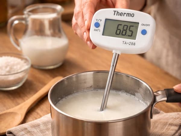 Digitalt køkkentermometer med probe, rustfrit stål, LCD-display, op til 300°C