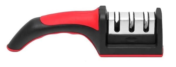 Knivsliper, 3-trinns kjøkkenknivsliper, kompakt, ergonomisk, keramikk og rustfritt stål