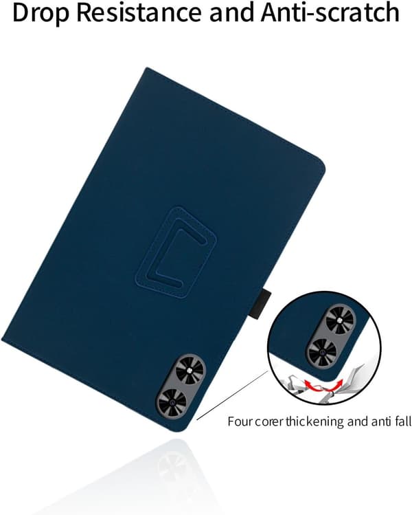 Tabletcover til SVITOO P12 12\", PU-læder, foldbart stativ, blyantholder, håndrem, himmelblå