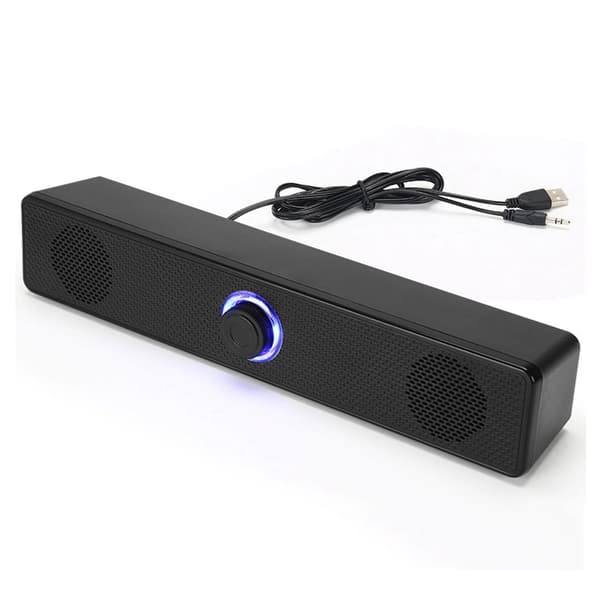 USB-kablede stereo PC-bordhøjttalere med lydstyrkeknap