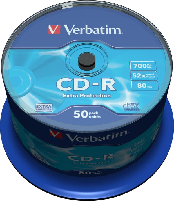 CD-R 52x 700MB 80min 50-pakning Spindel, Ekstra Beskyttelse