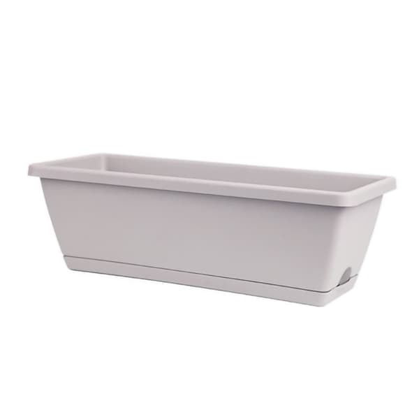 Rektangulär planteringslåda, ljusgrå, 43x19cm, plastblom- och grönsakskruka för balkong hemma