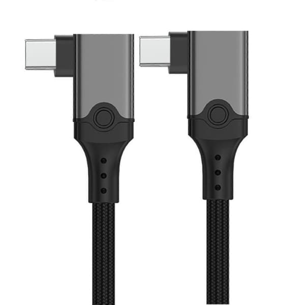 Dobbeltbøyd USB 5.0 Type C-kabel 240W lading 80 Gbps dataoverføring for Type C bærbare datamaskiner, nettbrett, telefoner 30 cm til 1,5 m 0.3m