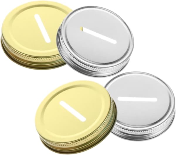 4 st 70 mm myntfacksburklock i järn för Mason Jars