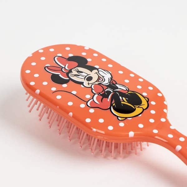 Disney Minnie Mouse hårbørste, 20 cm, lyserød, pigget, udfiltringsbørste til børn