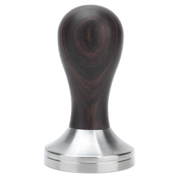 53 mm kaffetamper, rustfritt stål med trehåndtak, for hjemmekontor
