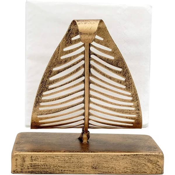 Fritstående servietholder med bladdesign, bronze, jern, 5-pak, bordplade papirhåndklædedispenser
