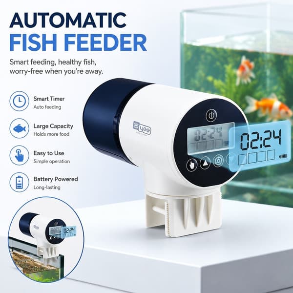 Automatisk akvariefoderautomat med smart timer, stor kapacitet, til koi-guldfiskakvarium