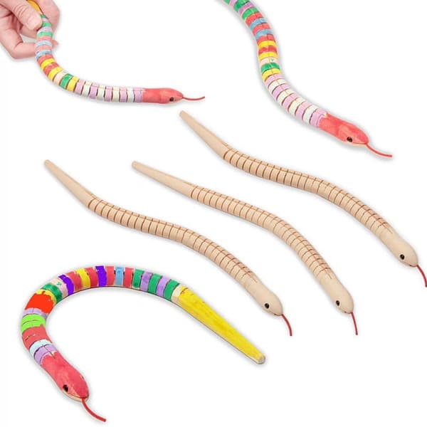 Obehandlade träormar, 40 st 30 cm, ledad flexibel ormämne