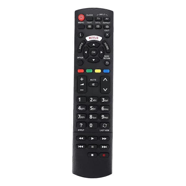 Erstatningsfjernkontroll for Panasonic Smart Led TV Netflix-knapper Black
