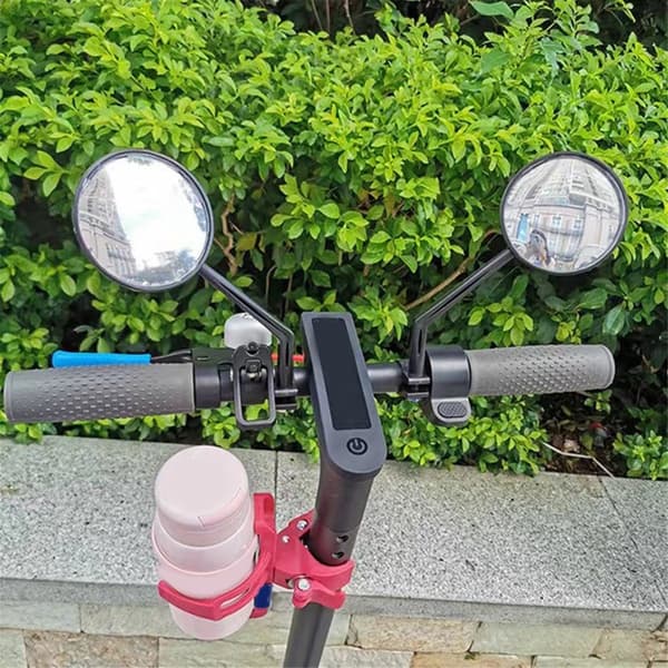 Universal Scooter Bakspejl, 360° Roterende Styr Sikkerhedsspejl, Sort, 1 Par