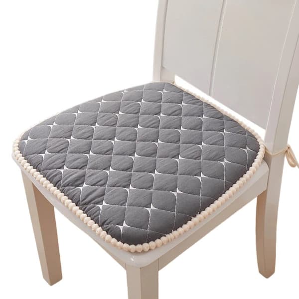 Halkfri stolsdyna 45x45cm, tvättbar polyesterfiber för restauranger Plaid-Grey