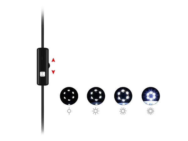 USB endoskop inspeksjonskamera for Android PC, 5m kabel, 6 LED, 5.5mm linse